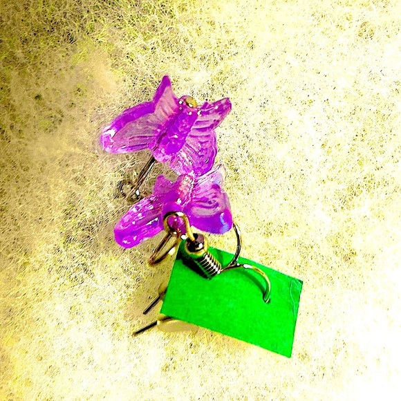 NWT butterfly earrings stainless & ceramic sparkle earring pair v… - Picture 3 of 10